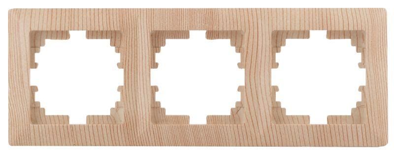 Рамка для розеток и выключателей 3 поста сосна пластик Intro Solo 4-503-11 - Б0043423 ЭРА