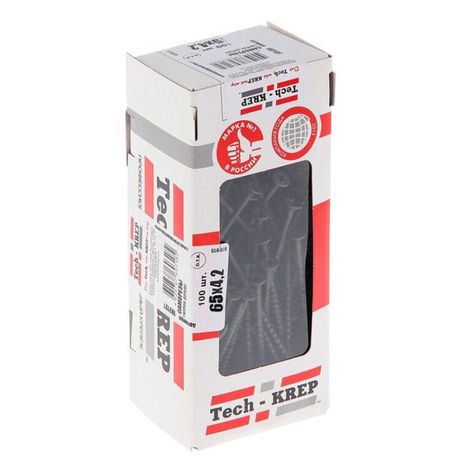 Саморез гипсокартон-дерево 4.2х65 (коробка) (уп.100шт) Tech-Krep/Zitar 102126