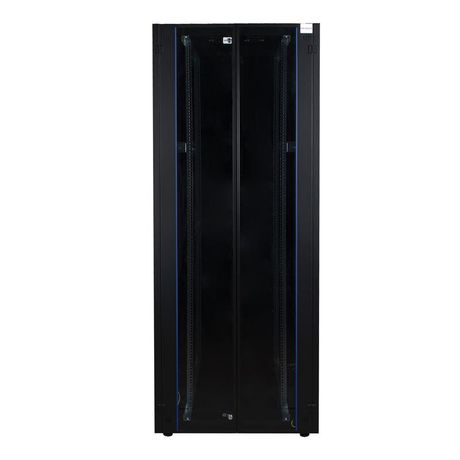 Шкаф напольный 19дюйм 42U 800х1000 2-я перед. дв. стекл. задн. метал. сер. Datarex DR-738540