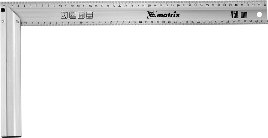 Угольник Matrix 450х450 мм алюминиевый 32475