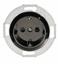 Розетка с з/к, со шторками (черный) Vintage | 883208-1 Ecoplast Экопласт