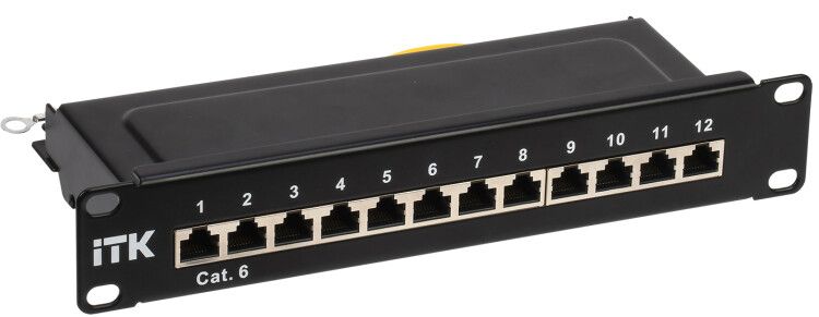 Патч-панель ITK 1U кат.6 STP 12 портов 10дюйм Dual IDC - PP12-1UC06S-D05-10 IEK