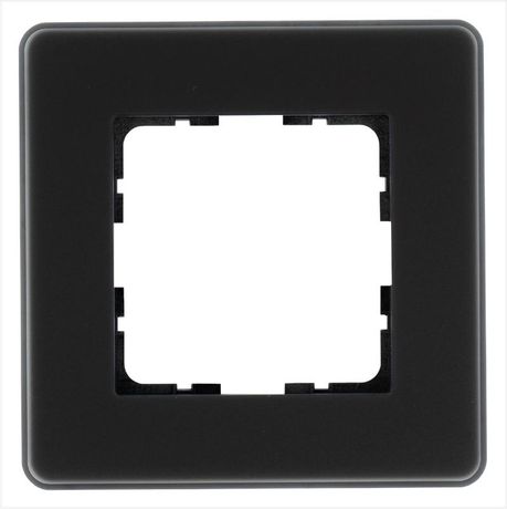 Рамка стеклянная матовая закругленная 1 пост цвет черный - G1001GB-RM Jasmart