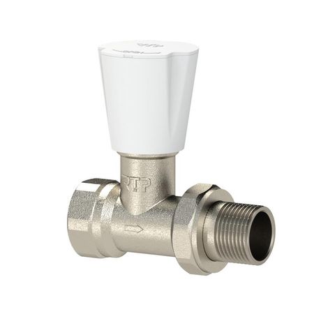 Вентиль для радиатора прямой латунь 1/2дюйм никель RTP 28501