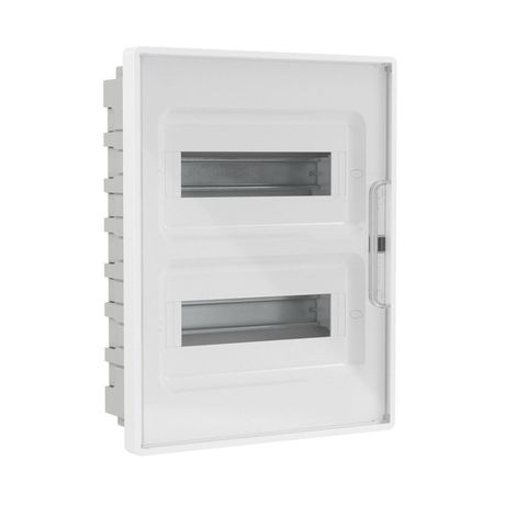 Щиток 24 мод встраиваемый для полых стен FRAME ЩРв-П-24, белый, с прозрачной дверцей, 4 шинами PEN (2шт на 8 отв. и 2шт 6 отв.) F24B3WT DKC ДКС