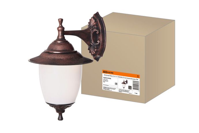 Светильник садово-парковый Прага Эл-11-71-1М 60 Вт Е27 настенный вниз медь | SQ0330-0506 TDM