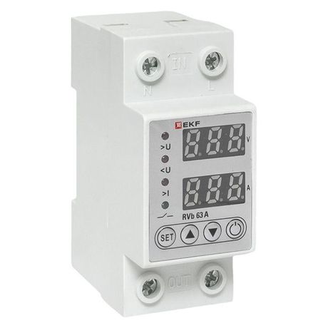 Реле напряжения и тока с дисп. RVb 63A |rvb-m63a| EKF