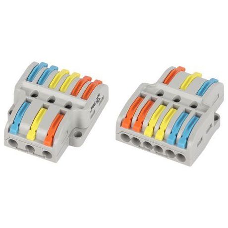 Клемма проходная разветвительная 222-4136 с рычагами 3/6 полюсов 0.08-2.5/4 мм2 NO-225-459 (упаковка 1 шт.) - Б0067971 ЭРА