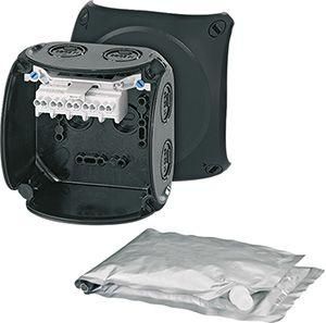 Коробка распределительная ОП 104х104х70мм с клемм. WP 0402 B черн. HENSEL 62000100