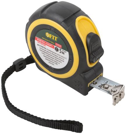 Рулетка Смарт 5мх19мм калибр. лента; нейлон. покрытие; магн. крючок; прорезиненный корпус FIT 17315 РОС