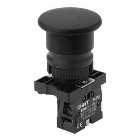 Кнопка управления "Грибок" Φ40мм самовозв. NP2-EC12 без подсветки, белая 1НЗ, IP40 (R) | 576002 CHINT