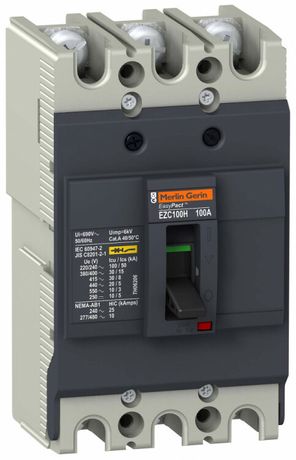 Выключатель автоматический трехполюсный EZC100 30 KA/380В 3Т 20 A - EZC100H3020 APC