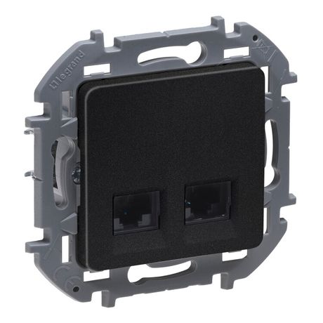 Розетка компьютерная 2-м Inspiria RJ45 кат.6 UTP механизм антрацит Leg 673843 Legrand