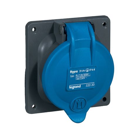 Встраиваемая розетка Hypra - IP 44 3К+Н+З 16 А пластик | 052020 Legrand