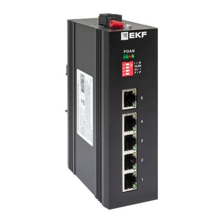 Промышленный неуправляемый коммутатор U-5GT, 5 портов 10/100/1000Base-T(X) RJ45, монтаж на динрейку TSX |TSX-U-5GT|EKF