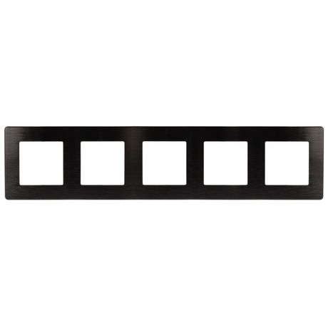 Рамка для розеток и выключателей серия 12 12-5105-06 на 5 постов, сатин, чёрный | Б0052544 ЭРА