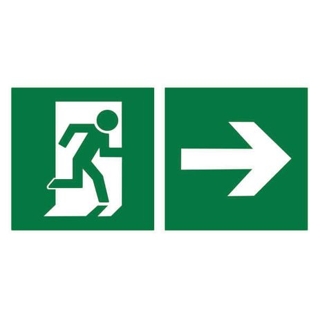Знак безопасности NPU-6030.E35"Напр. к эвакуационному выходу направо" Белый свет a20535 BS