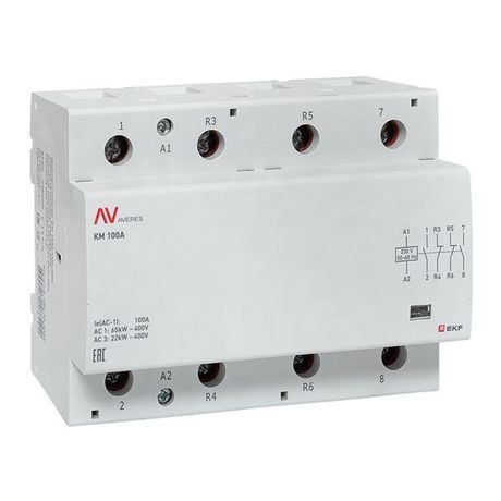 Контактор модульный КМ 100А 2NO+2NC 230VAC (6 мод.) AVERES | km-av-6-100-22-230V EKF