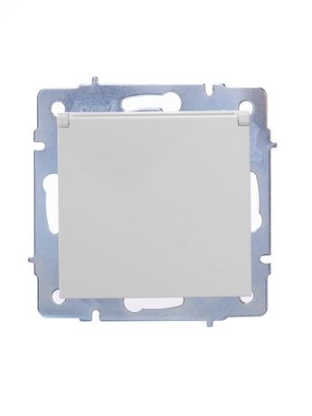 Розетка 1-м СП Vesna с заземл. крышкой ПБТ механизм бел. LEZARD 742-0288-123B