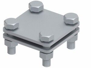 Соединитель для параллельного и перпендикулярного соединения полосы до 30 мм. Материал - горячеоцинкованная сталь. МС-151-ГЦ Ostec 391151