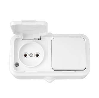 Беларусь блок нар IP44 1-1-кл выкл +розетка В-РЦ-653 - Bylectrica