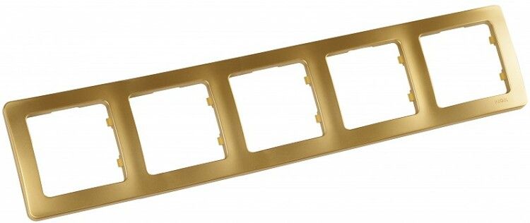 Рамка пятиместная, скрытой установки, цвет золото | Р405-07 HEGEL