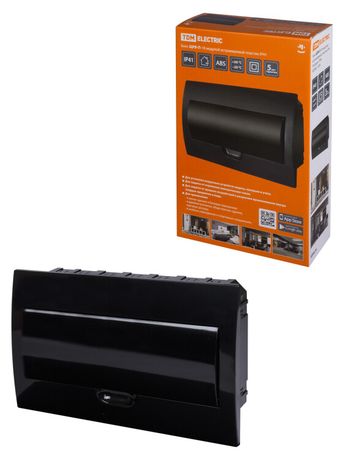 Бокс пластиковый встриваемый ЩРВ-П-18 модулей IP41, Антрацит | SQ0902-1005 TDM