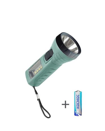 Фонарь ручной 0.5Вт LED+4SMD(1Вт) 1xAA (R6) корпус ABS-пластик ремешок КОСМОС KOC123B