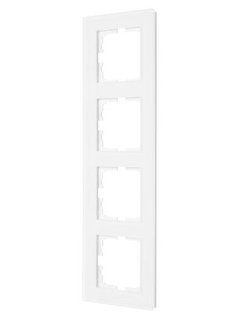 Рамка 4-местн. вертик. VESNA стекло бел. матов. LEZARD 742-5380-154