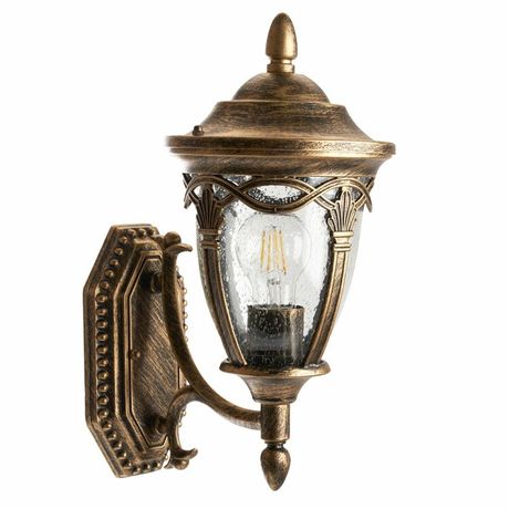 Светильник садово-парковый, 60W 230V IP44 черное золото, PL682 (на стену вверх) | 11693 FERON