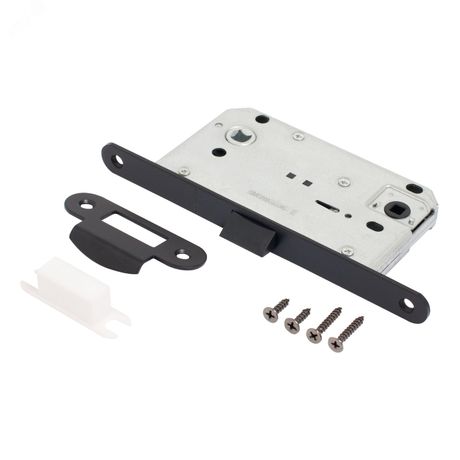 Защёлка АЛЛЮР АРТ 5300-P-WC BL матовый черный с фиксатором - 14898 ПТК