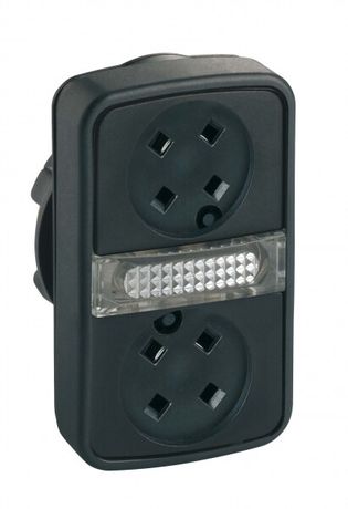 ГОЛОВКА КНОПКИ ДВОЙНАЯ БЕЗ ВСТАВОК + LED ZB5AW7A9 | Schneider Electric