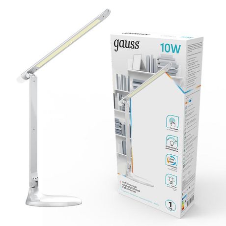 Светильник светодиодный настольный GTL 10Вт 2700-6500К 550лм 5В диммир. + ночник бел. GAUSS GT2041