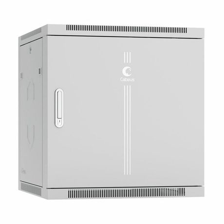 Шкаф телекоммуникационный SH-05F-12U60/45m-R настенный разобранный 19дюйм 12U 600x450x635mm (ШхГхВ) дверь металл, цвет серый (RAL 7035) - 10763c Cabeus