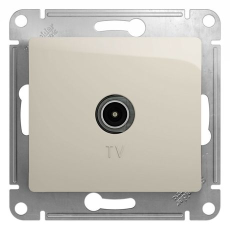 Механизм розетки TV 1-м СП Glossa проходной 4DB молоч. SchE GSL000992 APC