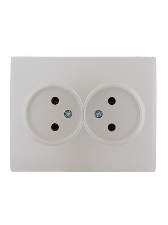 Розетка 2-м СП Karina 16А IP20 без заземл. керамика жемчуж./бел. перламутр. LEZARD 707-3000-128
