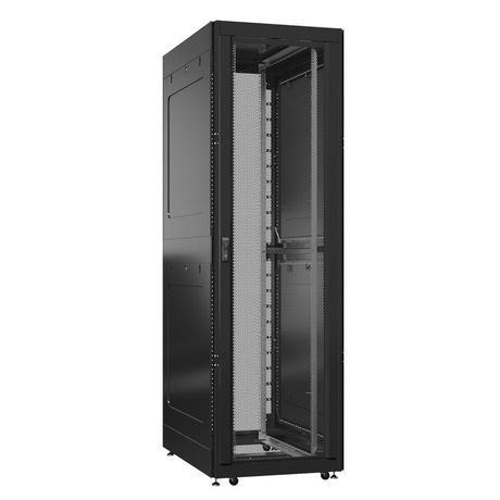 Шкаф серверный 42U 800х1000 передняя дверь: одностворчатая перфорированная IP20. задняя без. боковые панели: глухой металл. цвет: черный RAL9005 - EX 8042.9301 SYSMATRIX