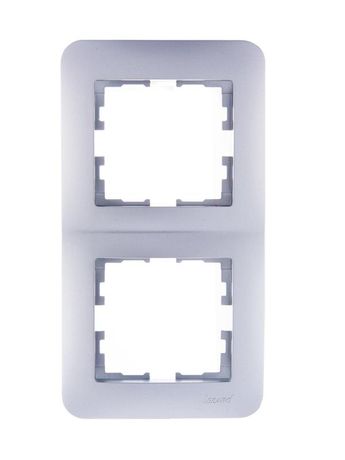 Рамка 2-м Karina Life вертикал. матов. серебр. LEZARD 708-4300-152