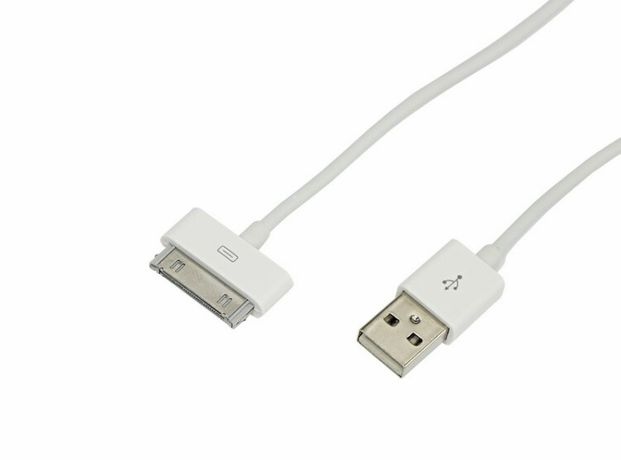 Кабель USB для iPhone 4, 4S 30 pin 1 м белый, 18-1123, MEET