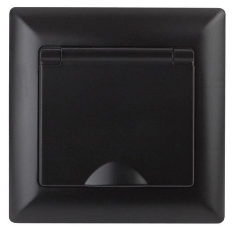 Розетка СП Solo 4-203-05 16А 250В 2P+E Schuko с крышкой антрацит Intro Б0043323 ЭРА