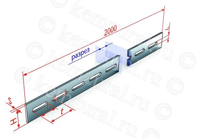 Полоса перфорированная К106 (40х2000) ХЛ1 (S=2.0мм) оцинк. лист КЭМЗ 465 400026 1f