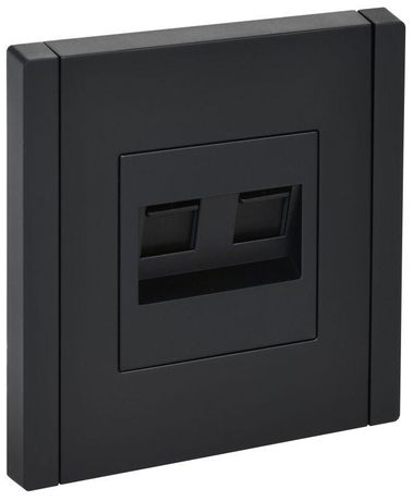 Розетка компьютерная 2-м RJ45 кат.5E FORTE&PIANO FP133 черн. IEK FP-K20-1-K02