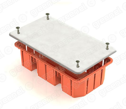 Коробка распределительная для с/п тверд. стен 172х96х45 с крышкой IP20 GE41006 GREENEL