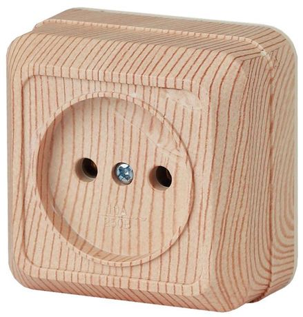 Розетка 1-м ОП Quadro 2-201-11 16А IP20 250В 2P сосна Intro Б0027648 ЭРА