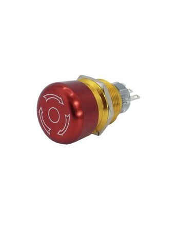 Выключатель кнопочный GQ22-L-11TSB 1НО+1НЗ гриб с фиксацией d22мм IP65 метал. красн. Электротехник ET020092