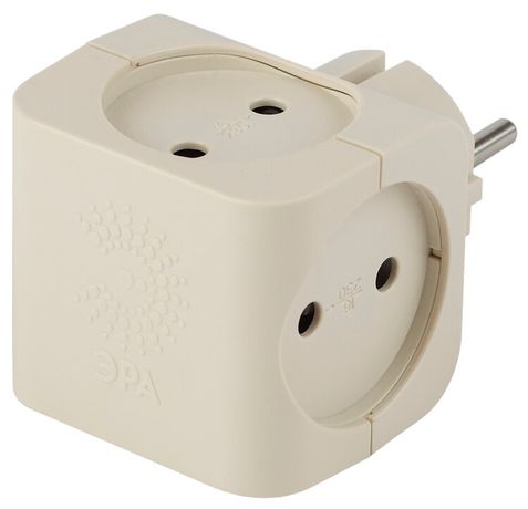 Тройник SP-4-I 4гн, без заземл (сл. кость) (10/60/2880) | Б0008206 ЭРА