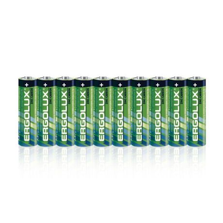Элемент питания солевой R 6 SR10 пальчиковая батарейка AA 1.5В (уп.10шт) Ergolux 15120