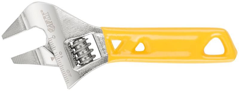 Ключ разводной "Ультра" CrV укороченный обточен. узкие губки шкала экстра увелич. захват 120мм (24мм) FIT 70216 РОС