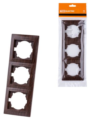 Рамка 3-х постовая вертикальная венге "Лама" | SQ1815-0434 TDM