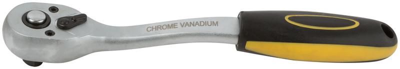 Вороток (трещотка) CrV прорезиненная ручка профи 3/8дюйм 72 зубца черн.-желт. FIT 62352 РОС